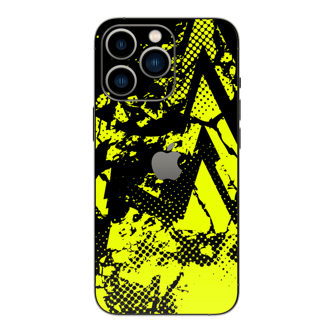 iPhone 13 Pro MAX Print Printed Custom SIGNATURE Grunge Yellow Green Trace Skin Wrap Sticker Decal Cover Protector by QSKINZ | QSKINZ.COM