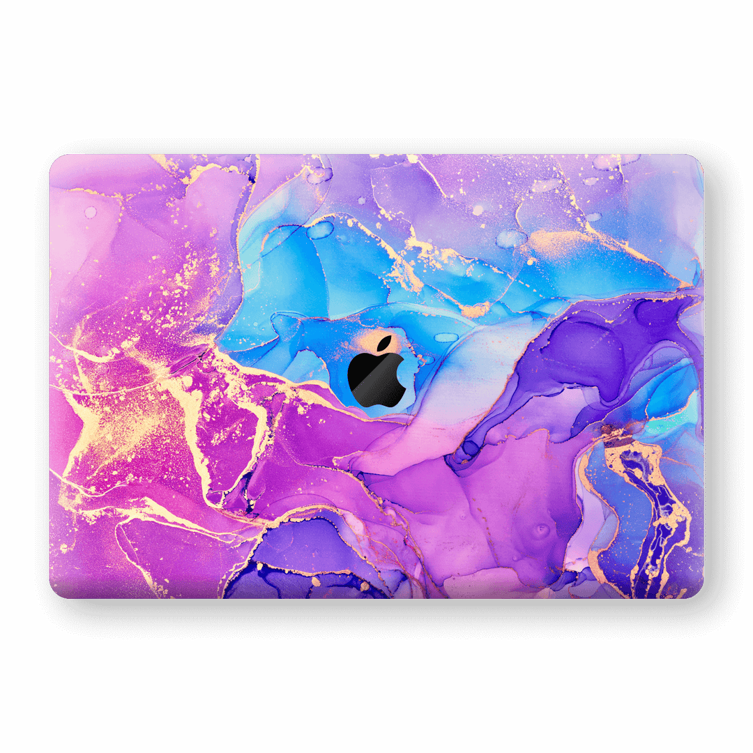 MacBook Pro 15" Touch Bar Print Printed Custom Signature AGATE GEODE Blue Violet Skin Wrap Cover Decal by EasySkinz