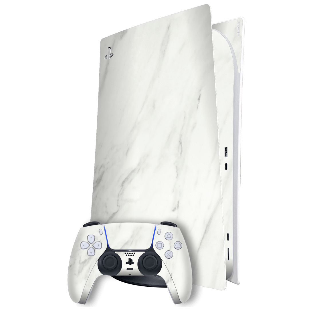 Playstation 5 (PS5) DIGITAL EDITION Luxuria White MARBLE Skin Wrap Sticker Decal Cover Protector by EasySkinz | EasySkinz.com