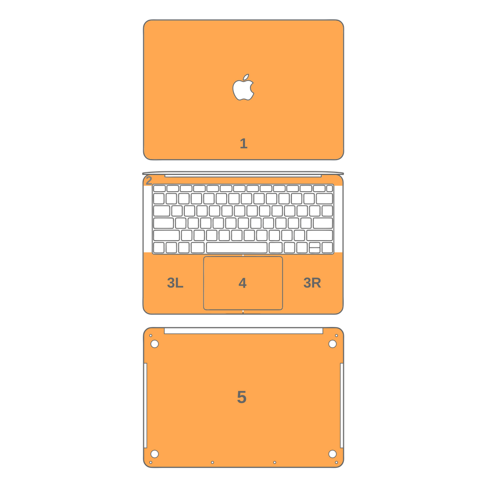 MacBook AIR 13" (2020) Textured CARBON Fibre Skin - BLACK