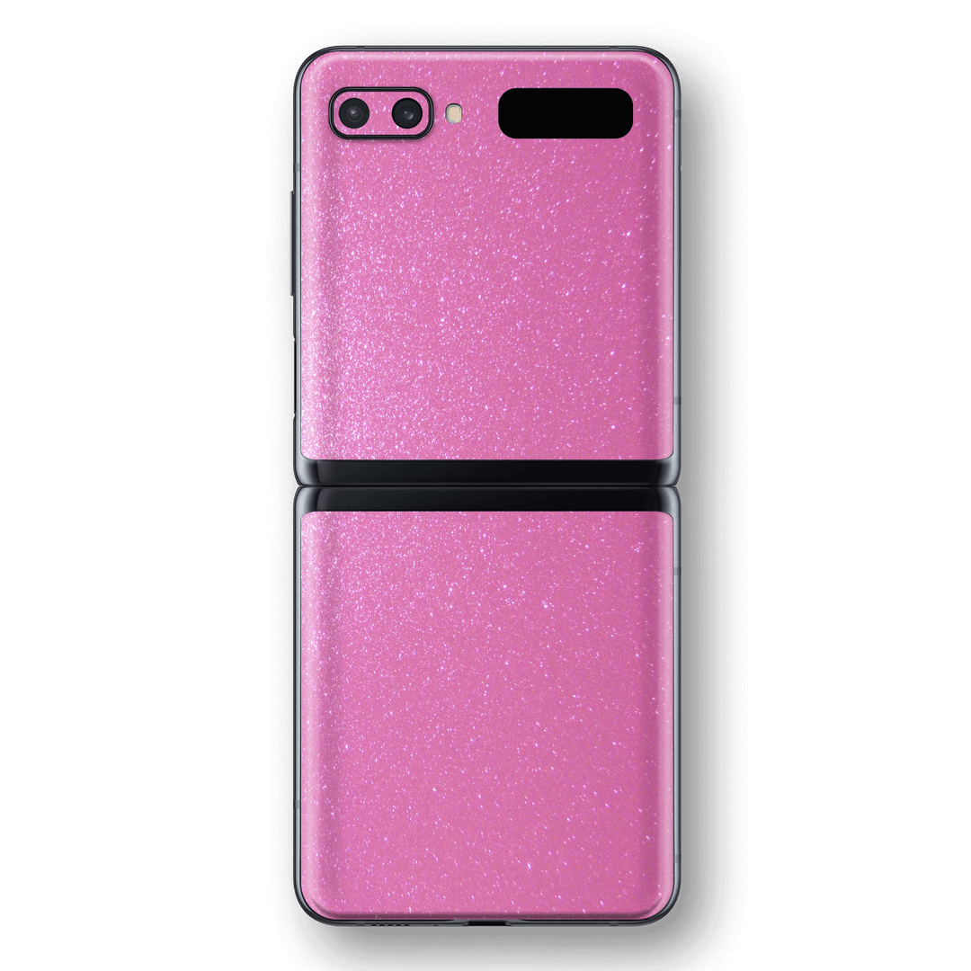 Samsung Galaxy Z Flip Diamond PINK Shimmering, Sparkling, Glitter Skin Wrap Sticker Decal Cover Protector by EasySkinz