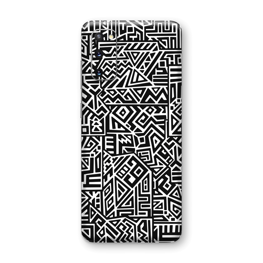 Samsung Galaxy S20 Print Printed Custom SIGNATURE Black and White Geometric Tribal Secret Camouflage Skin Wrap Sticker Decal Cover Protector by EasySkinz