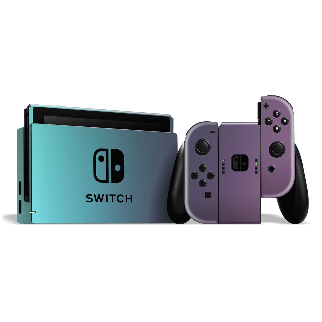 Nintendo SWITCH Chameleon Turquoise Lavender Skin Wrap Sticker Decal Cover Protector by EasySkinz